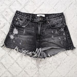 Pistola Shorts Women's 26 Black Night Run Distressed Cut Off Cotton Hi-Rise 2.5”